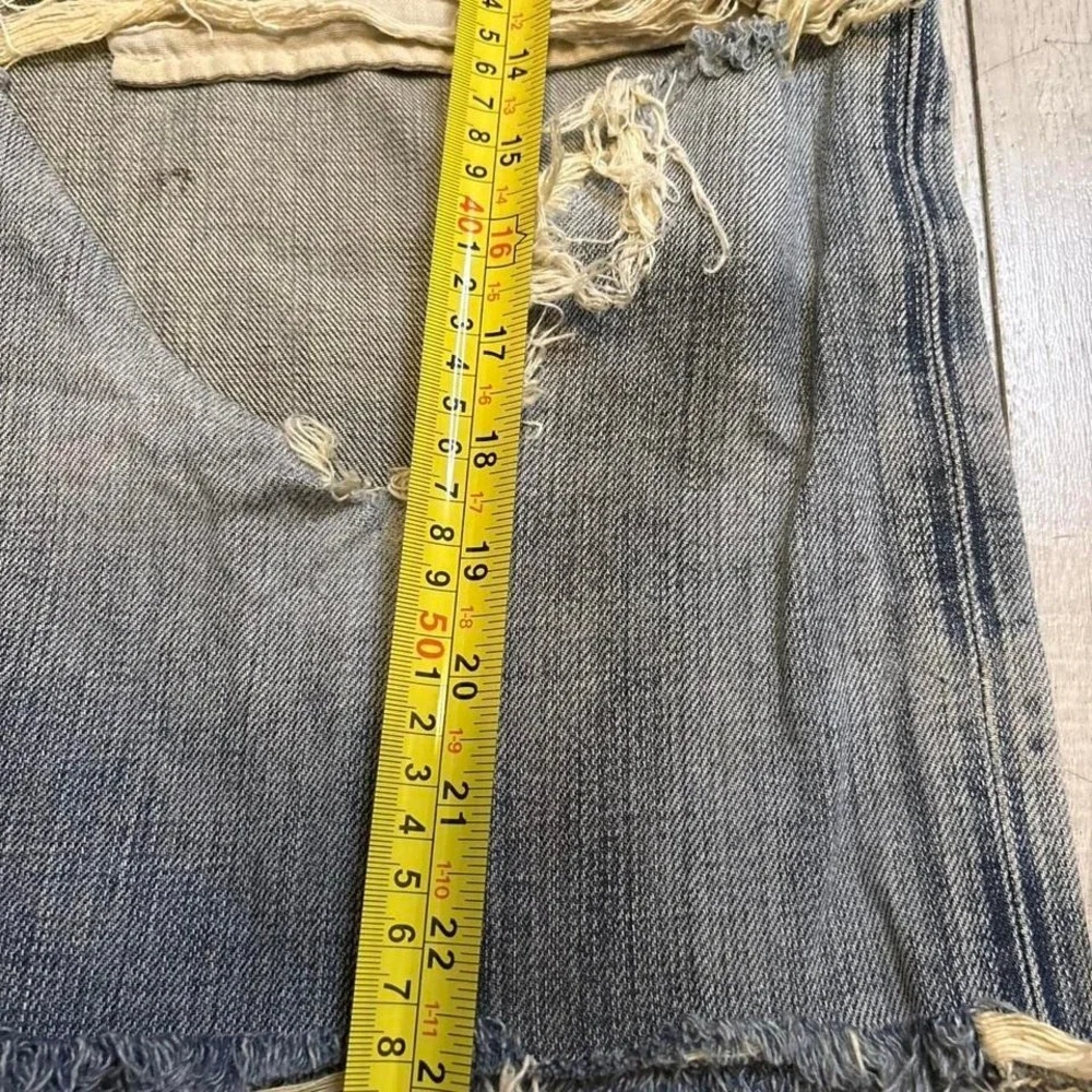 Guess blue‎ distress  denim shorts with orange stitching, Size: W 36 L 32